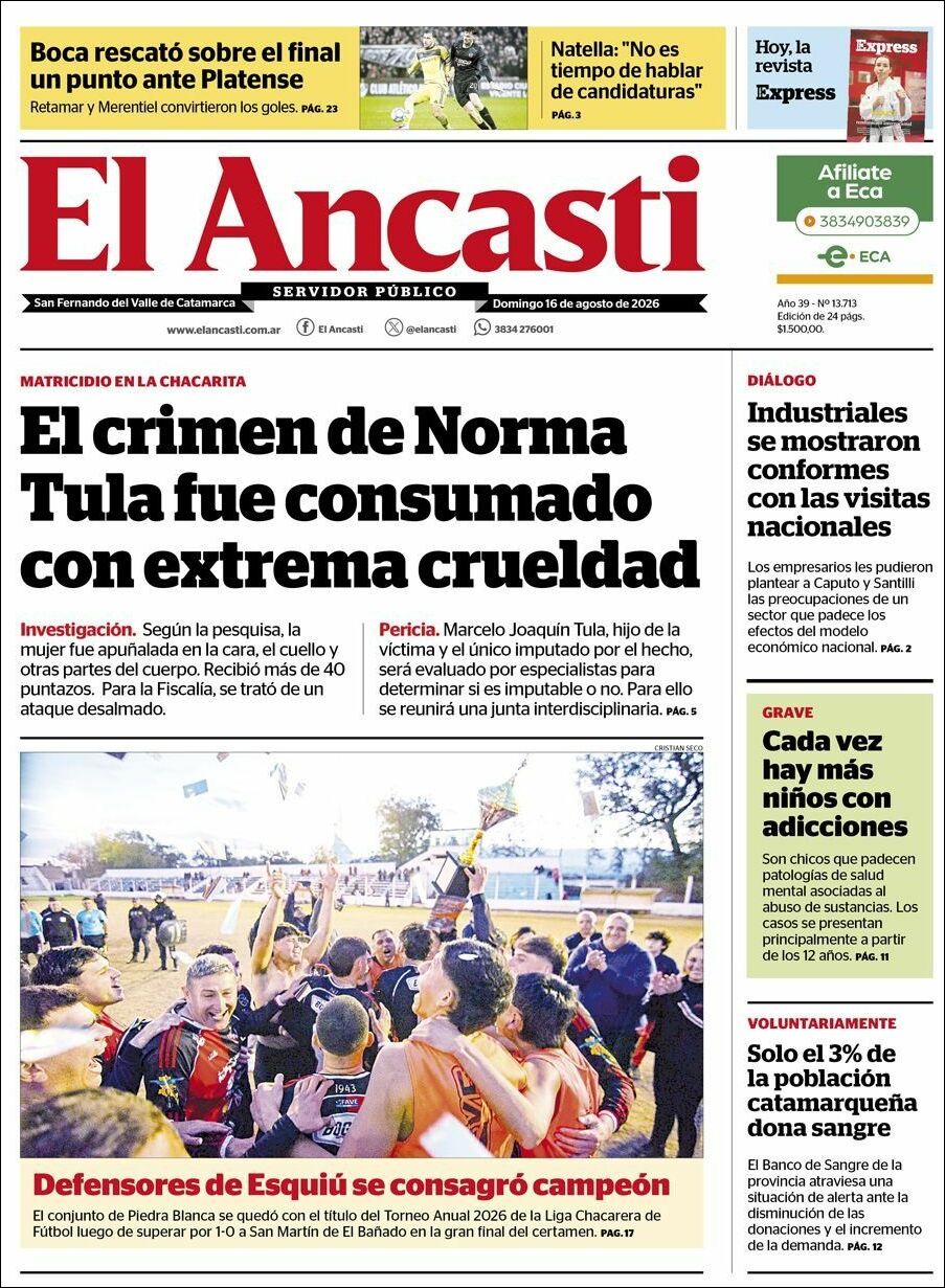 Media Panel - Developments and Systems | INFONEWS APOSTOLES - Tapa del diario Ancasti