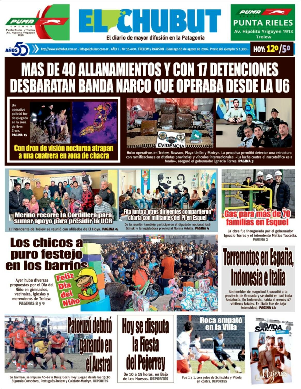 Media Panel - Developments and Systems | INFONEWS APOSTOLES - Tapa del diario El Chubut