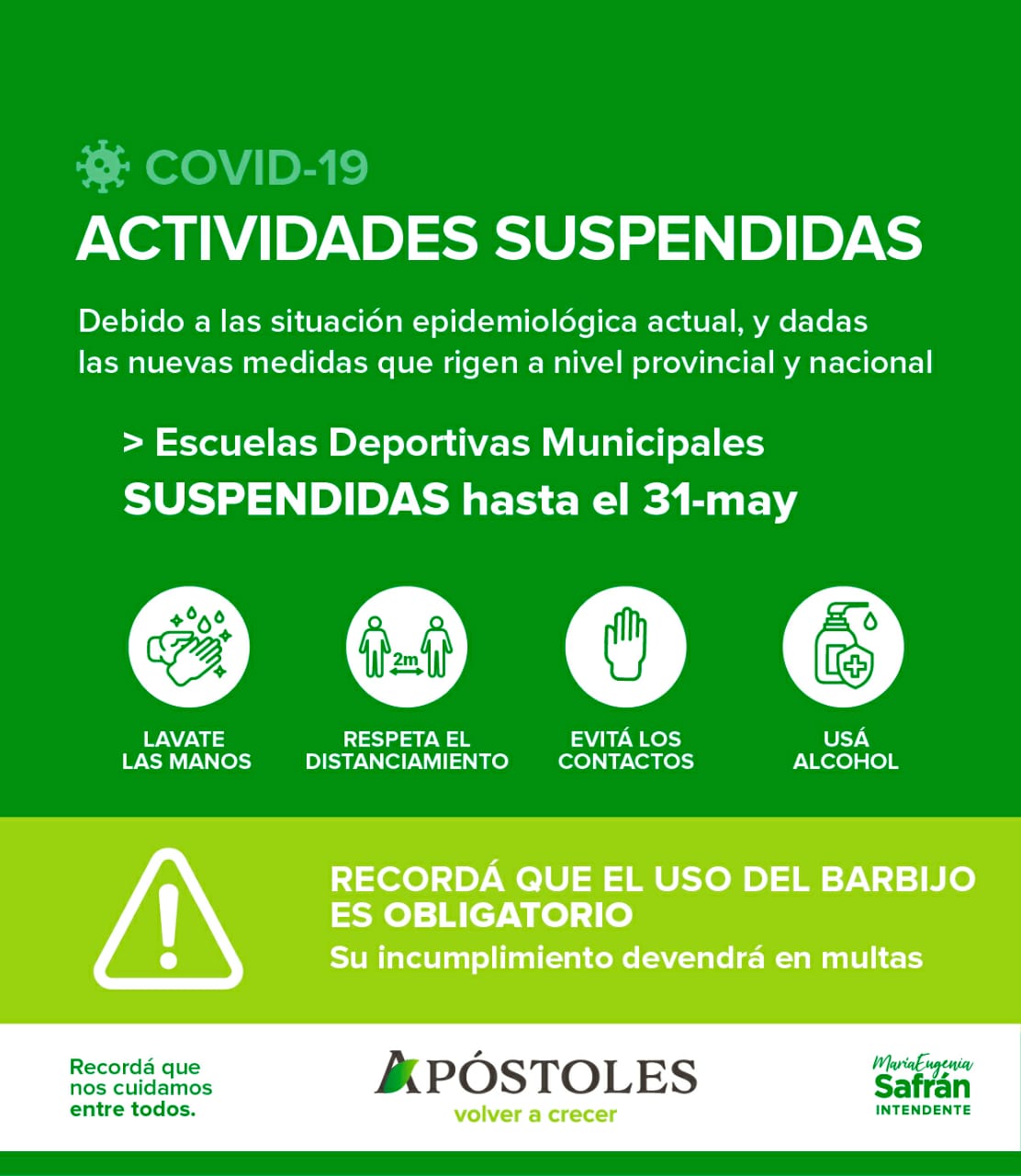 Una semana de inactividad para las escuelas deportivas municipales