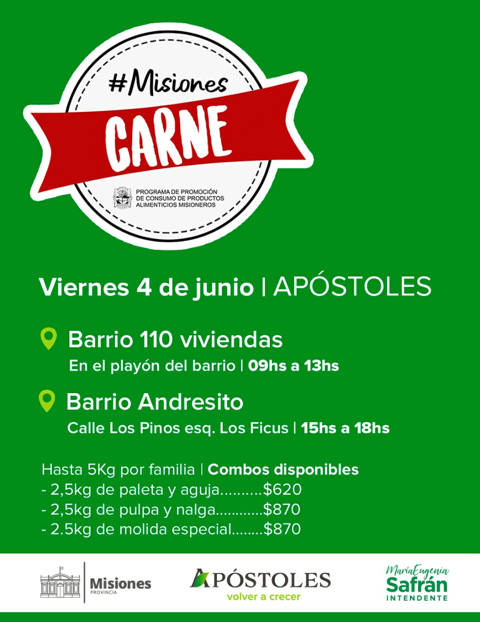 Este viernes vuelve el operativo #MisionesCarne en Apóstoles