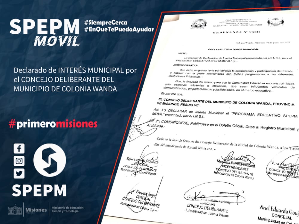 Declaran de interés municipal al SPEPM móvil en Colonia Wanda