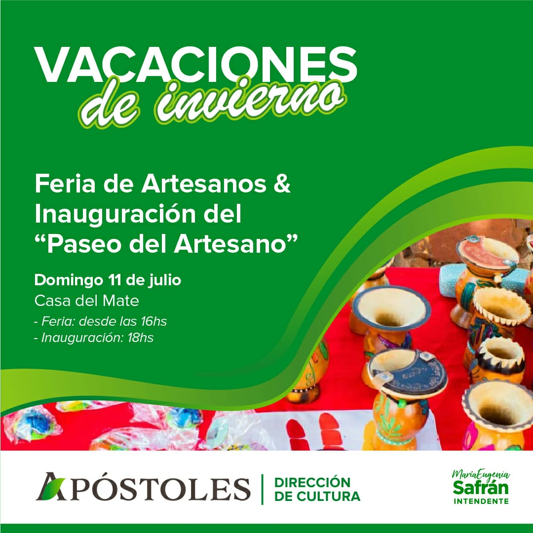 Inaugurarán el “Paseo de Artesanos” de la ciudad de Apóstoles