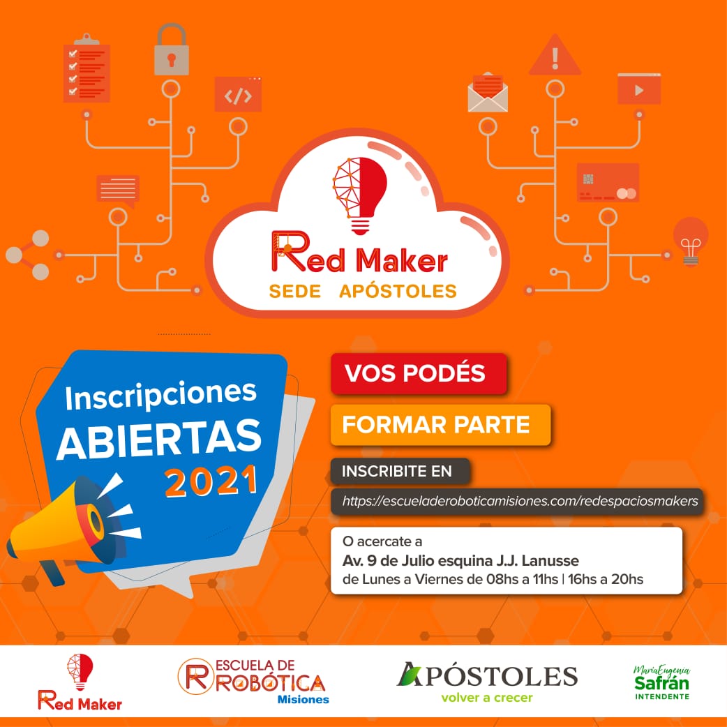 Inscripciones abiertas para participar de los talleres de la Red de Espacios Makers de la Escuela de Robótica