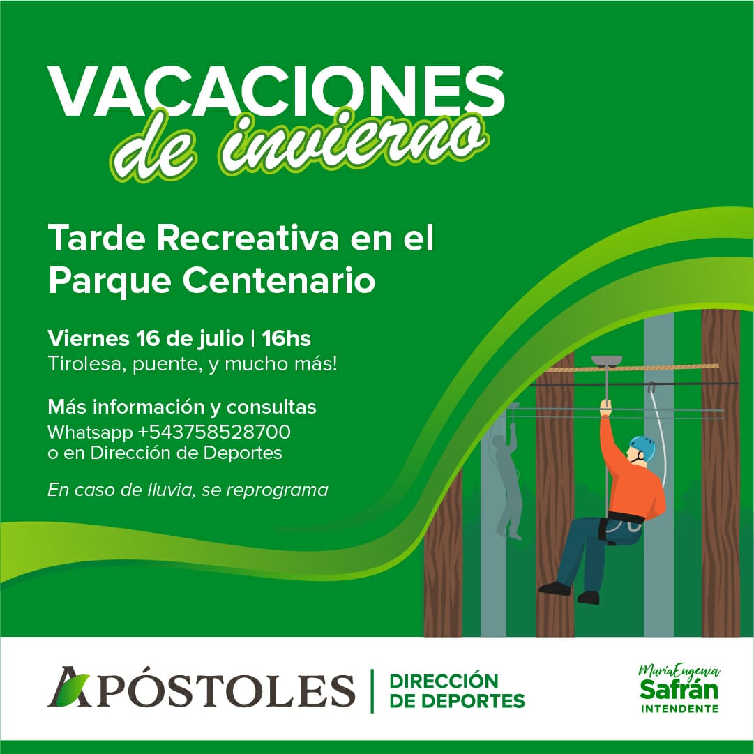 Vacaciones de Invierno en Apóstoles: Tarde recreativa en el Parque Centenario