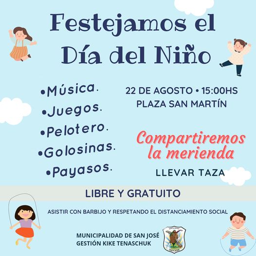 Este domingo 22 de agosto festejamos el “DIA DEL NIÑO” en San José