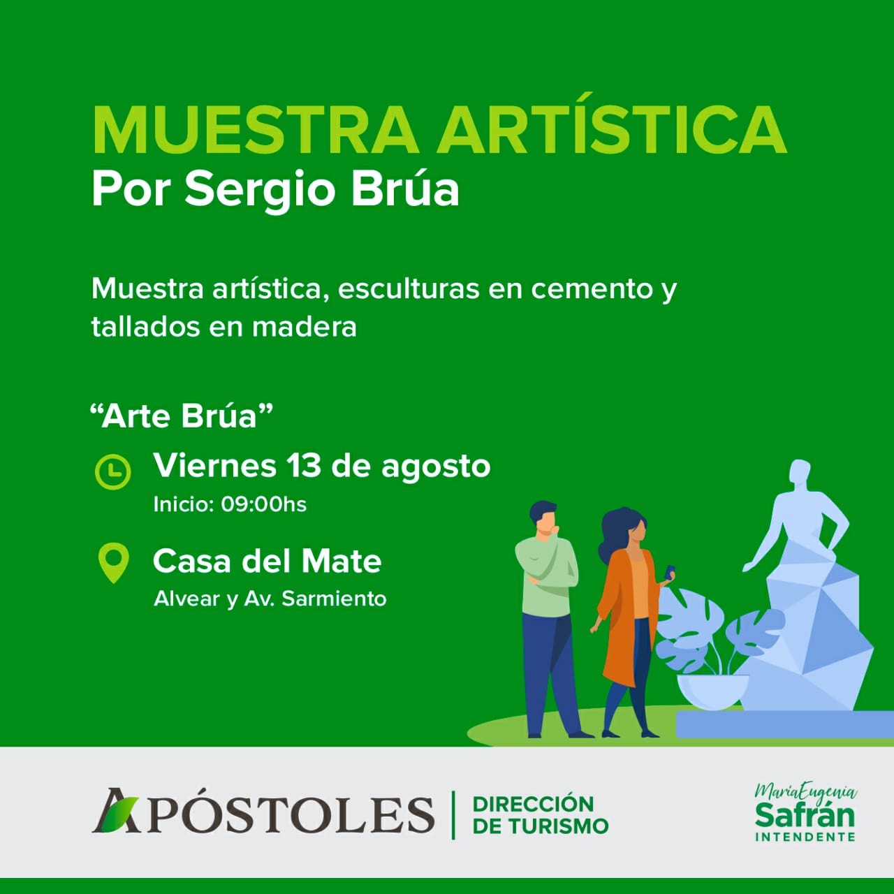 Sergio Brúa realizará su muestra Artística en la Casa del Mate de la ciudad de Apóstoles
