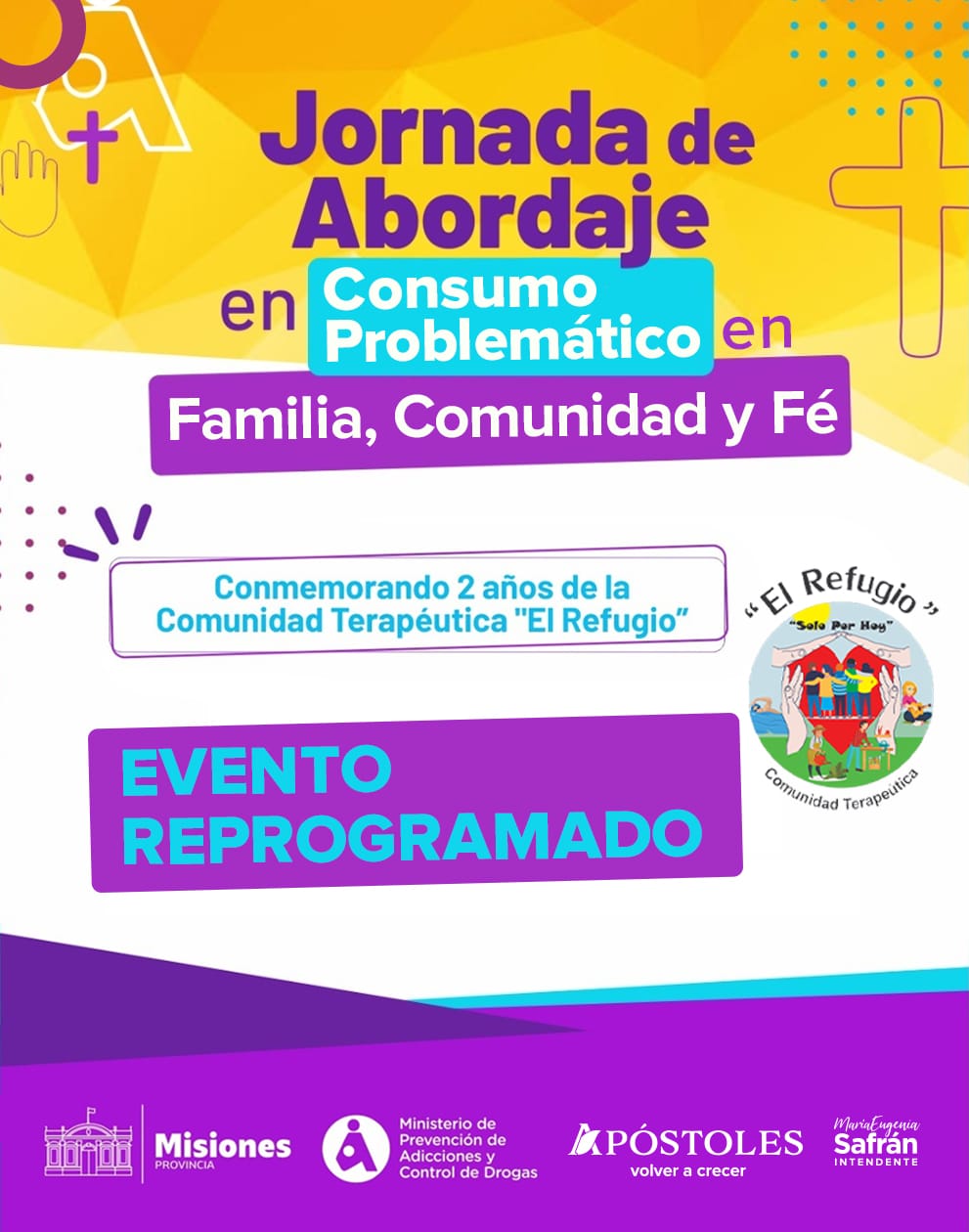 Se reprograman las actividades por el Aniversario de la Comunidad Terapéutica “El Refugio”