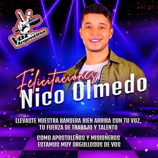 Nicolas Olmedo obtuvo el tercer puesto en la Voz Argentina