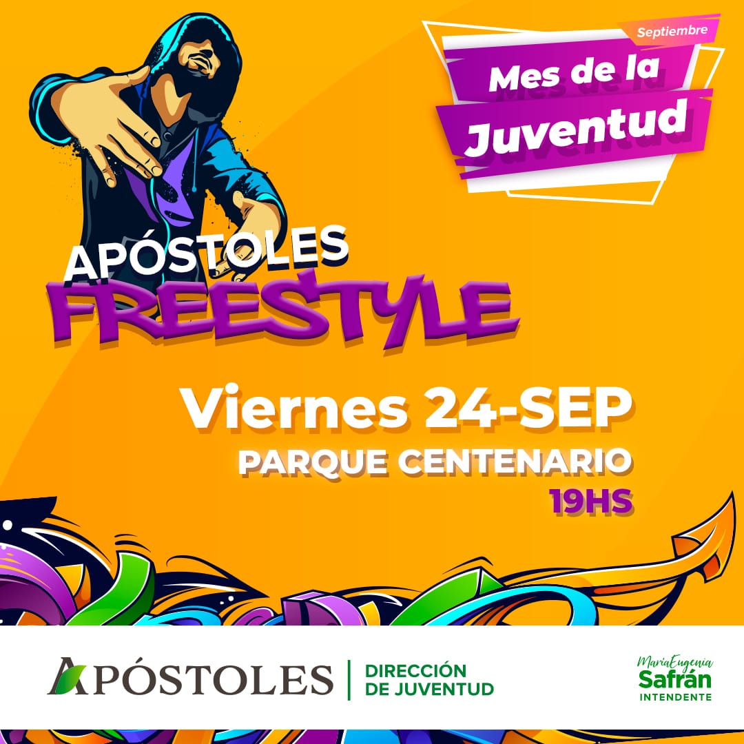 Mes de la Juventud: Luego de haberse suspendido por motivos del tiempo se realizará la Noche de Freestyle en Apóstoles