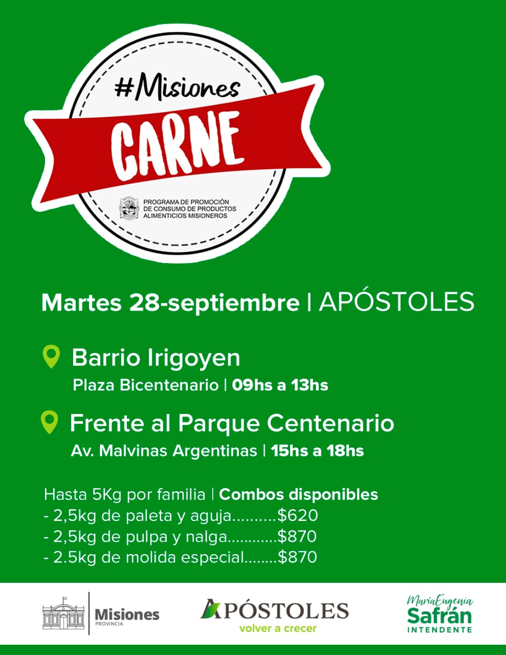Mañana vuelve el #MisionesCarne a Apóstoles
