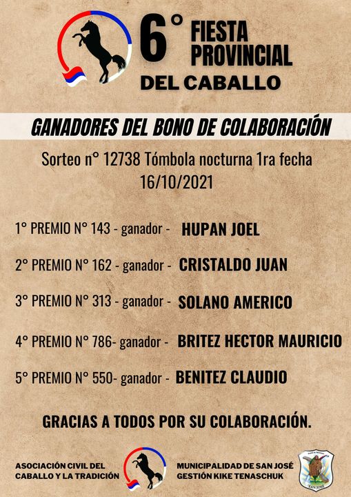 La Asociación Civil del Caballo y la Tradición recibió un freezer y anunciaron los ganadores del Bono colaboración