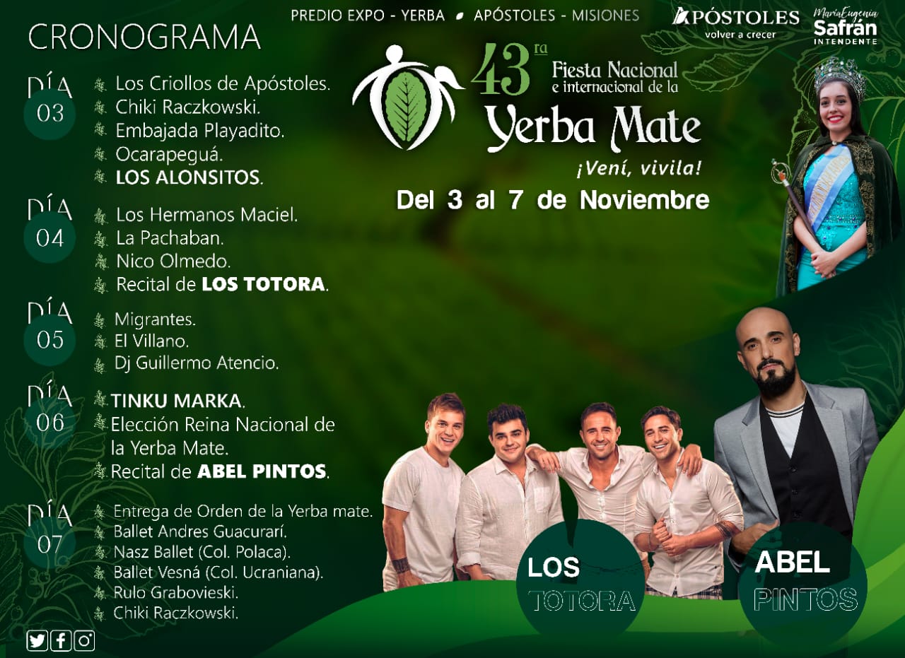 Se lanzó oficialmente la 43° Fiesta Nacional e Internacional de la Yerba Mate