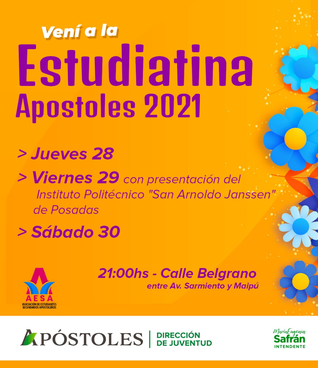 Darán continuidad a la estudiantina apostoleña los días jueves, viernes y sábado