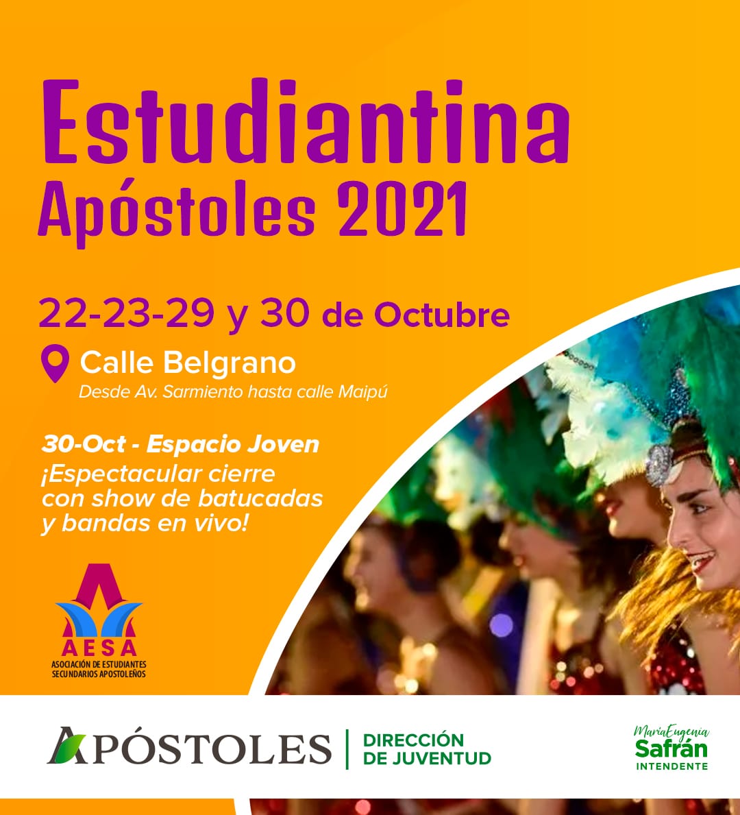 Este fin de semana los estudiantes del nivel secundario podrán volverán a la avenida para disfrutar de la Tradicional Estudiantina
