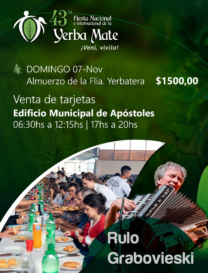 El Programa InfonewsRadio sortea Tarjetas para el Almuerzo de la Familia Yerbatera