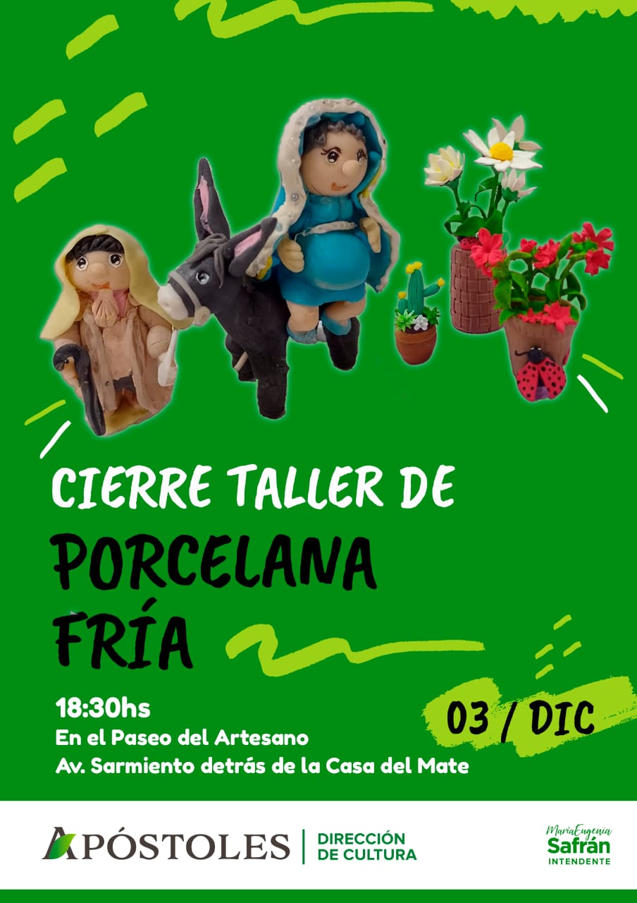 Invitan a participar del cierre del curso de Porcelana Fría