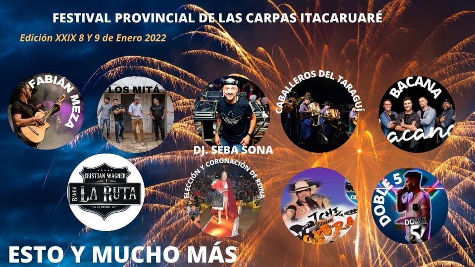 Se viene nueva edición del Festival Provincial de las Carpas y ya se confirmaron algunos artistas