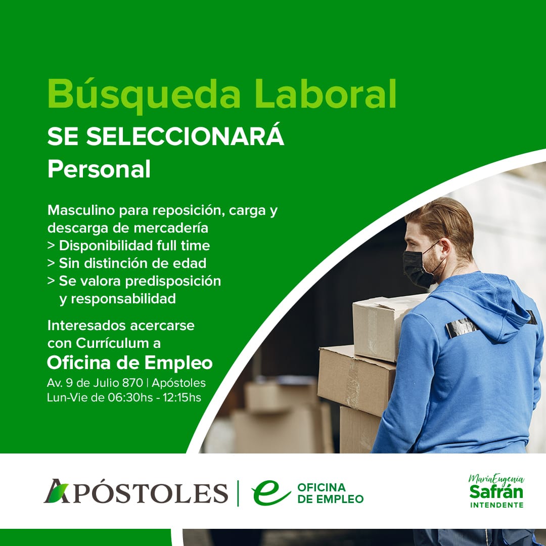 La oficina de Empleo difunde nueva oferta laboral para vecinos de la ciudad