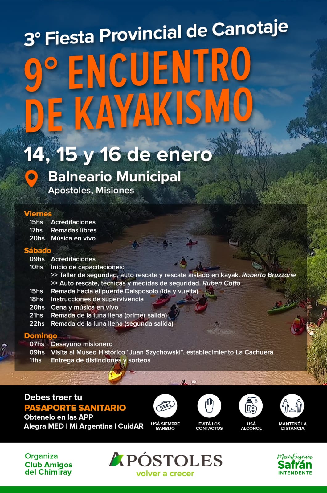 Este fin de semana se celebrará la 3° Fiesta Provincial del Canotaje y 9° Encuentro de Kayakismo en la ciudad de Apóstoles