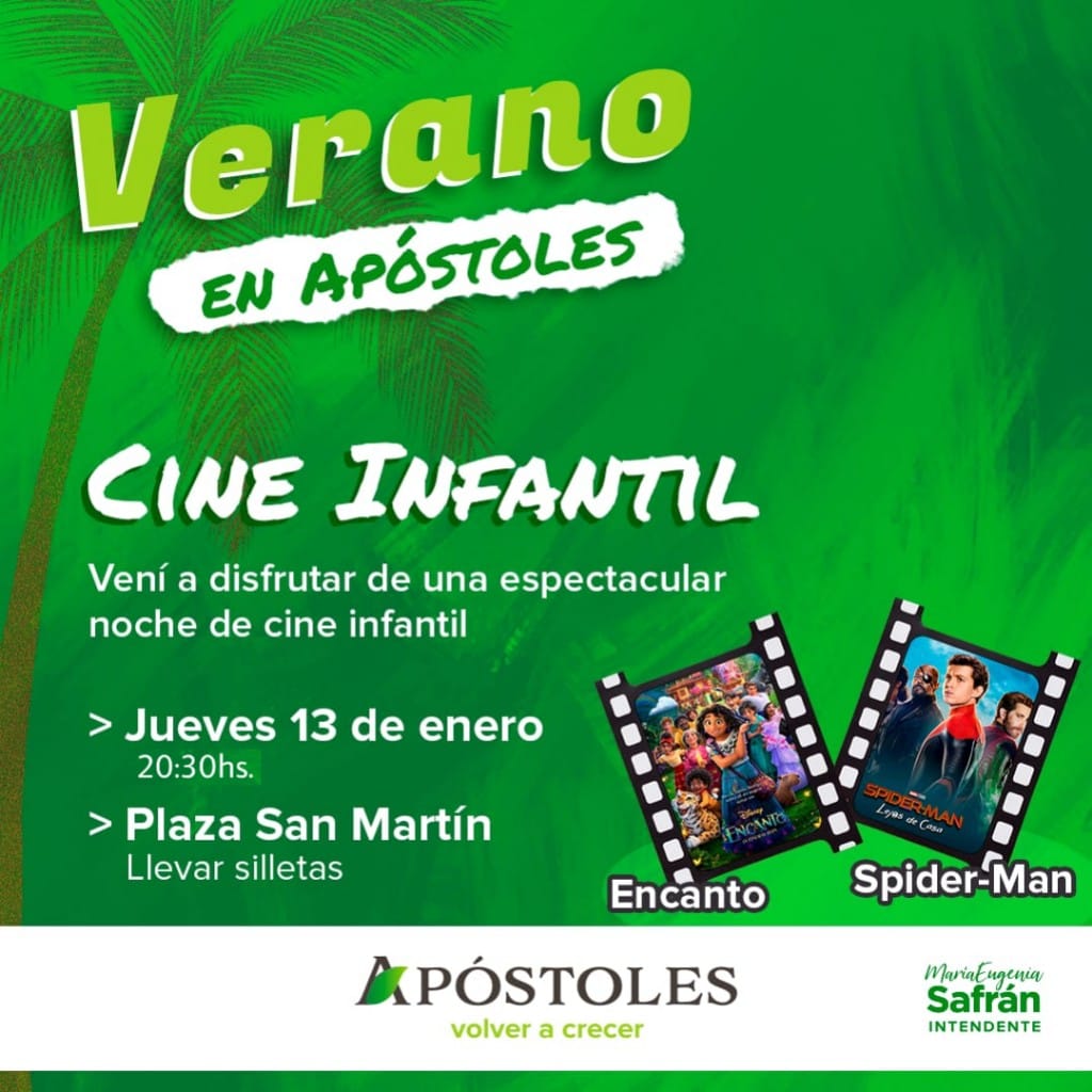 Temporada de Verano en Apóstoles: Cine Infantil