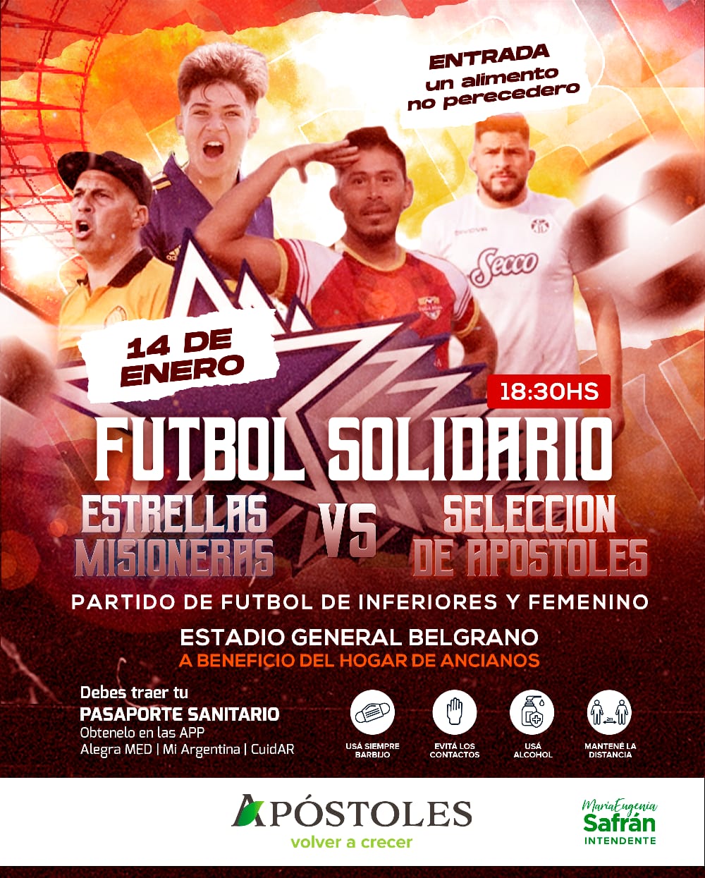 Futbol Solidario: este 14 de enero se enfrentarán “Las Estrellas Misioneras” vs “La Selección de Apóstoles”