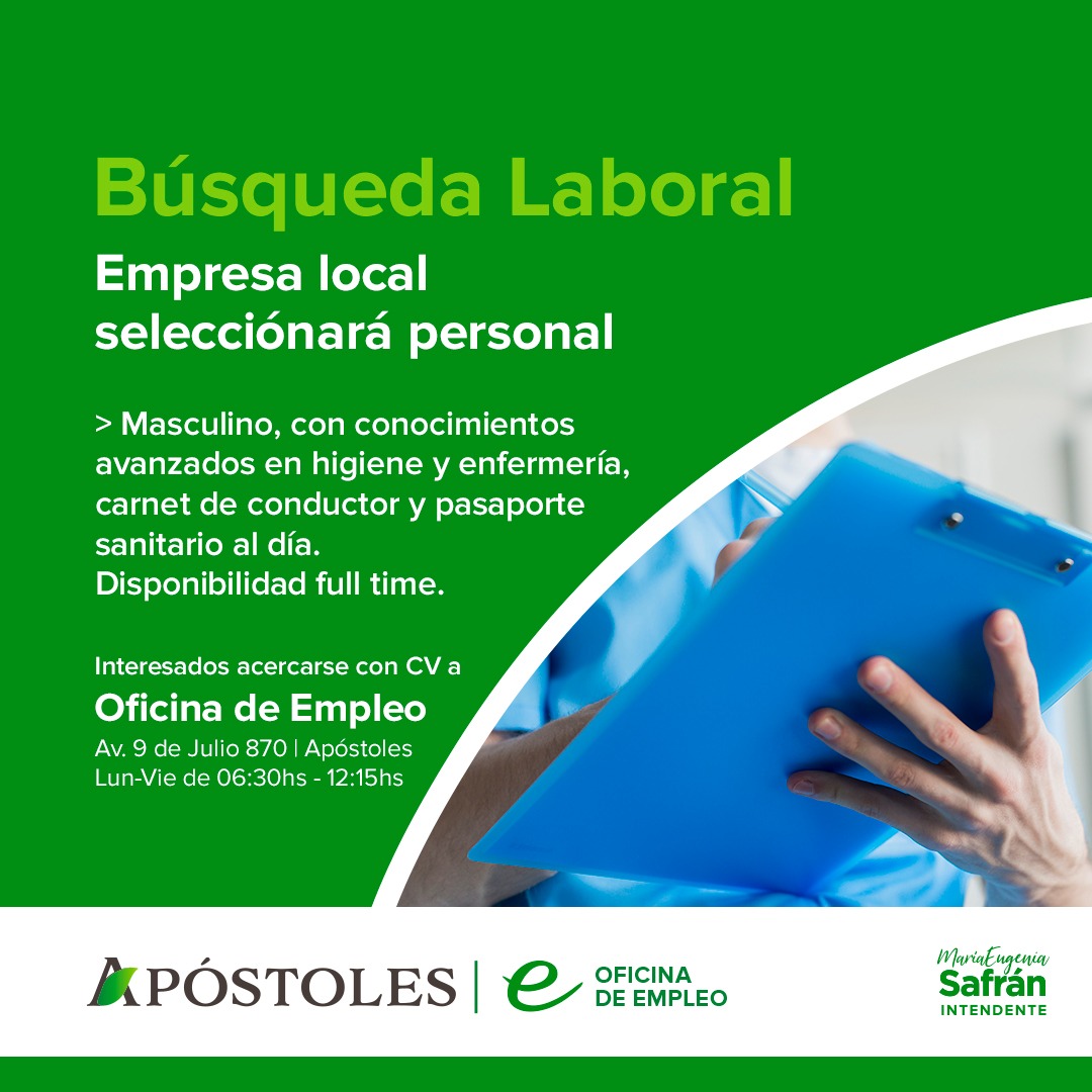 La oficina de Empleo difunde nueva oferta laboral para vecinos de la ciudad
