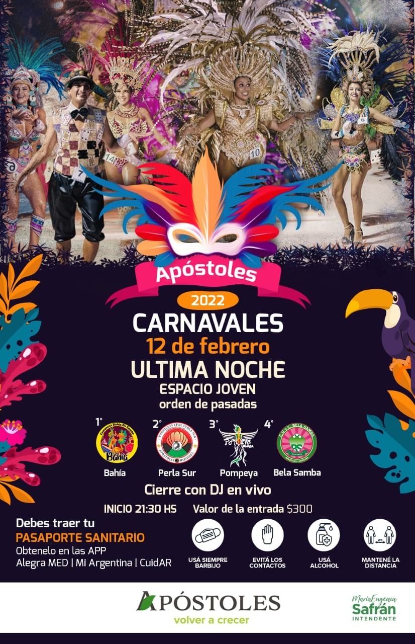 Federico Sandoval “estamos felices hasta ahora con todo lo que pasó con los carnavales apostoleños nuestros”