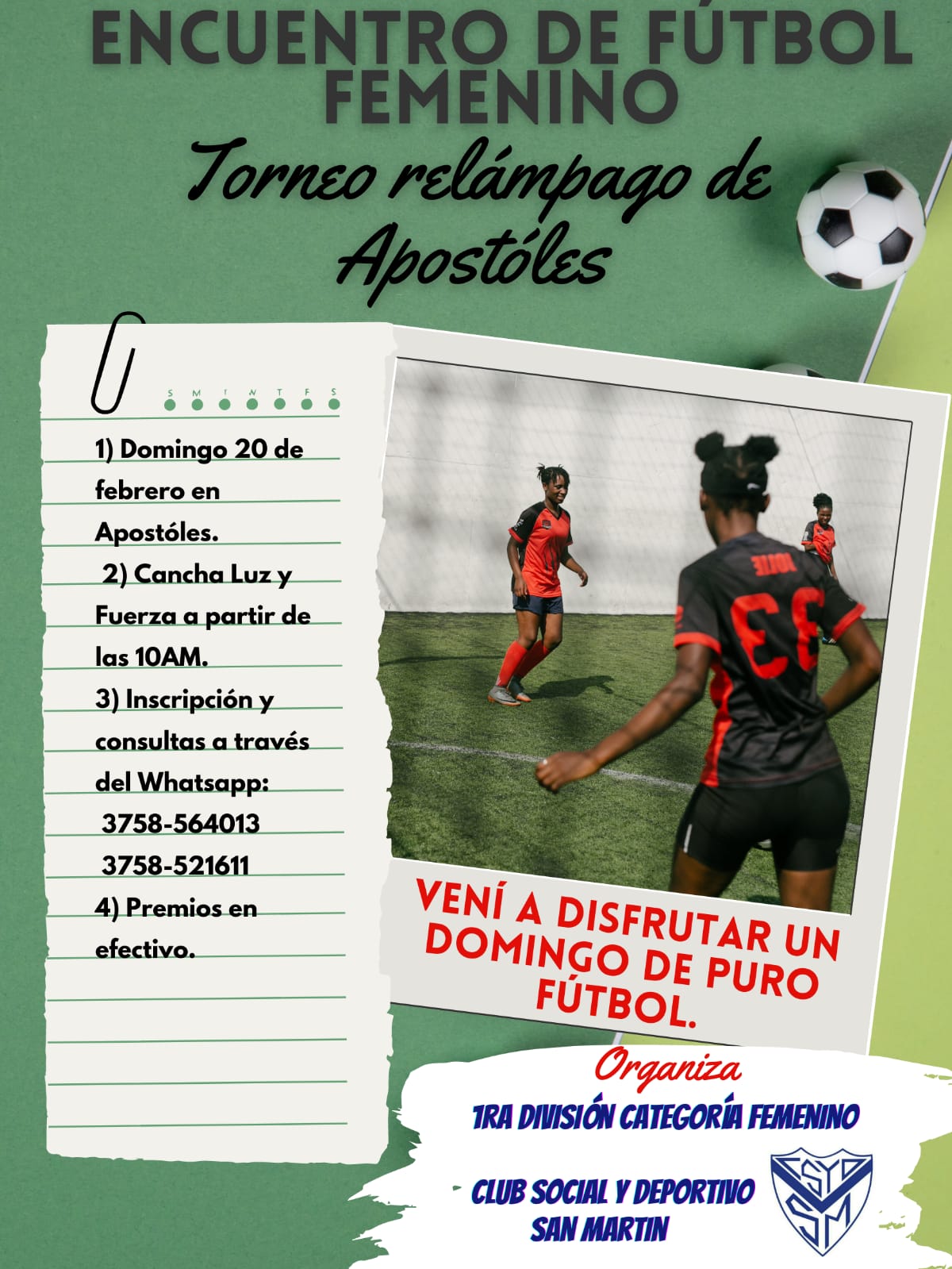 Torneo Relámpago de futbol femenino en Apóstoles
