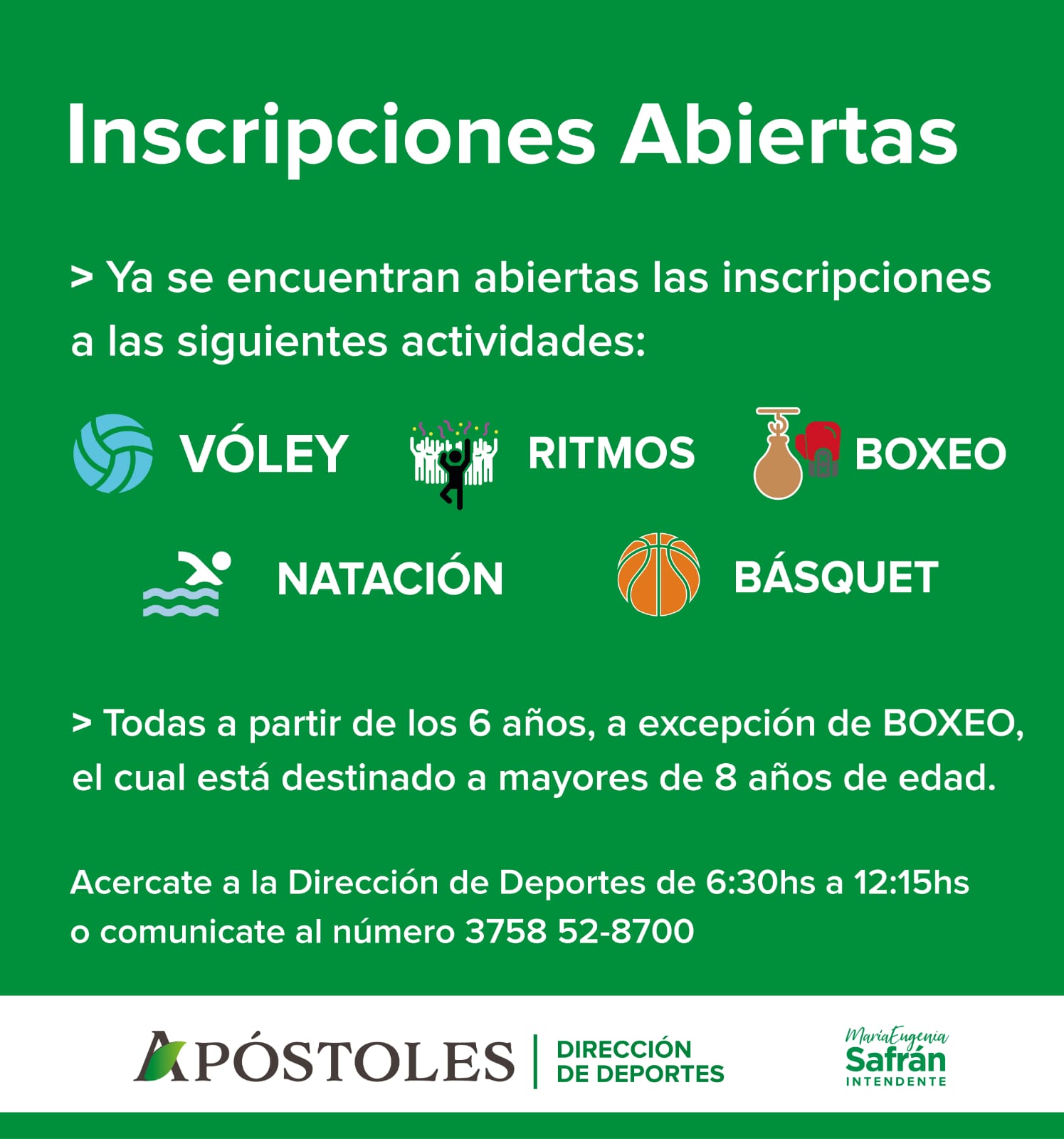 Inscripciones abiertas para participar de las escuelas deportivas municipales