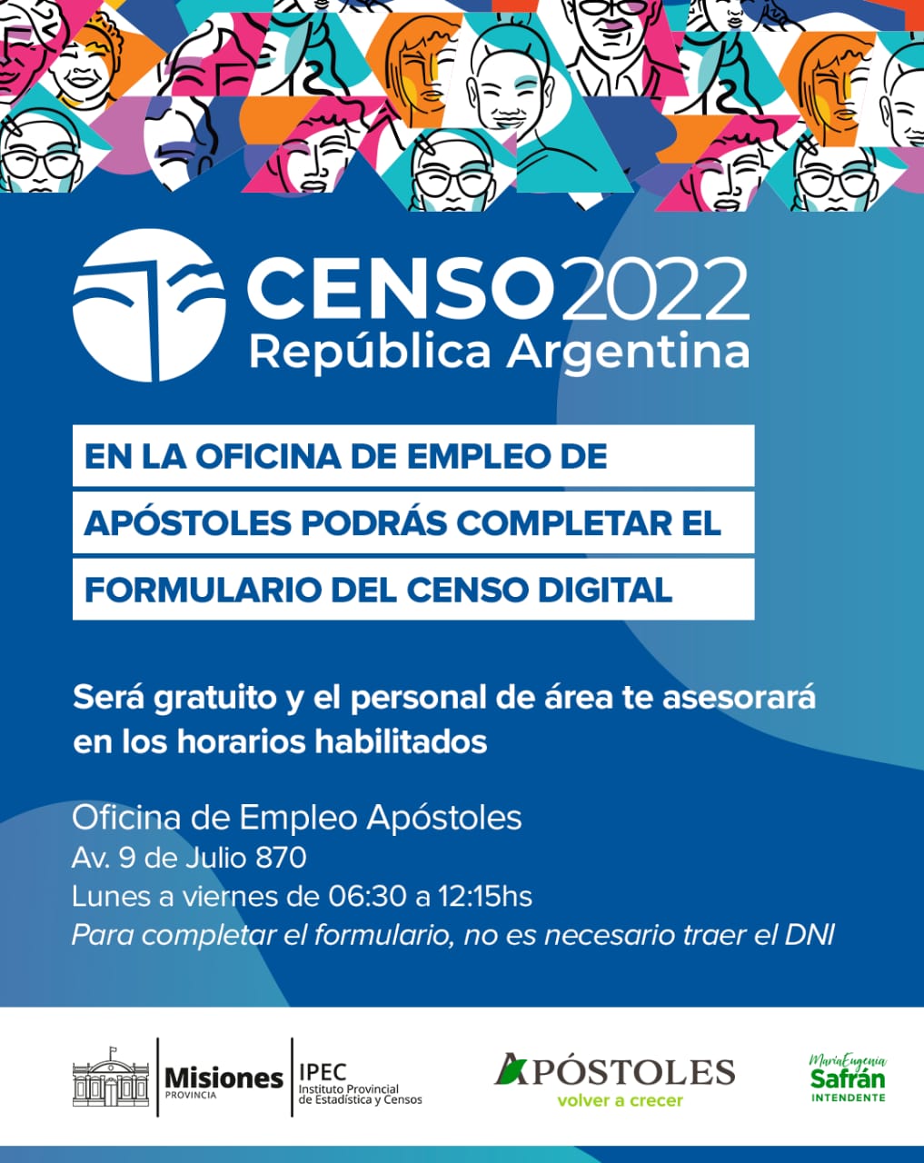 Punto habilitado en la Oficina de Empleo para completar formularios del Censo Digital 2022.