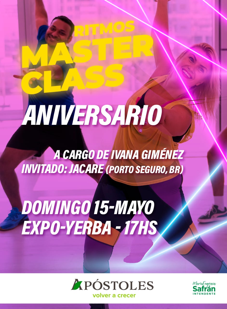 Informan que se realizará una Master Class de Ritmos en la Expo Yerba.