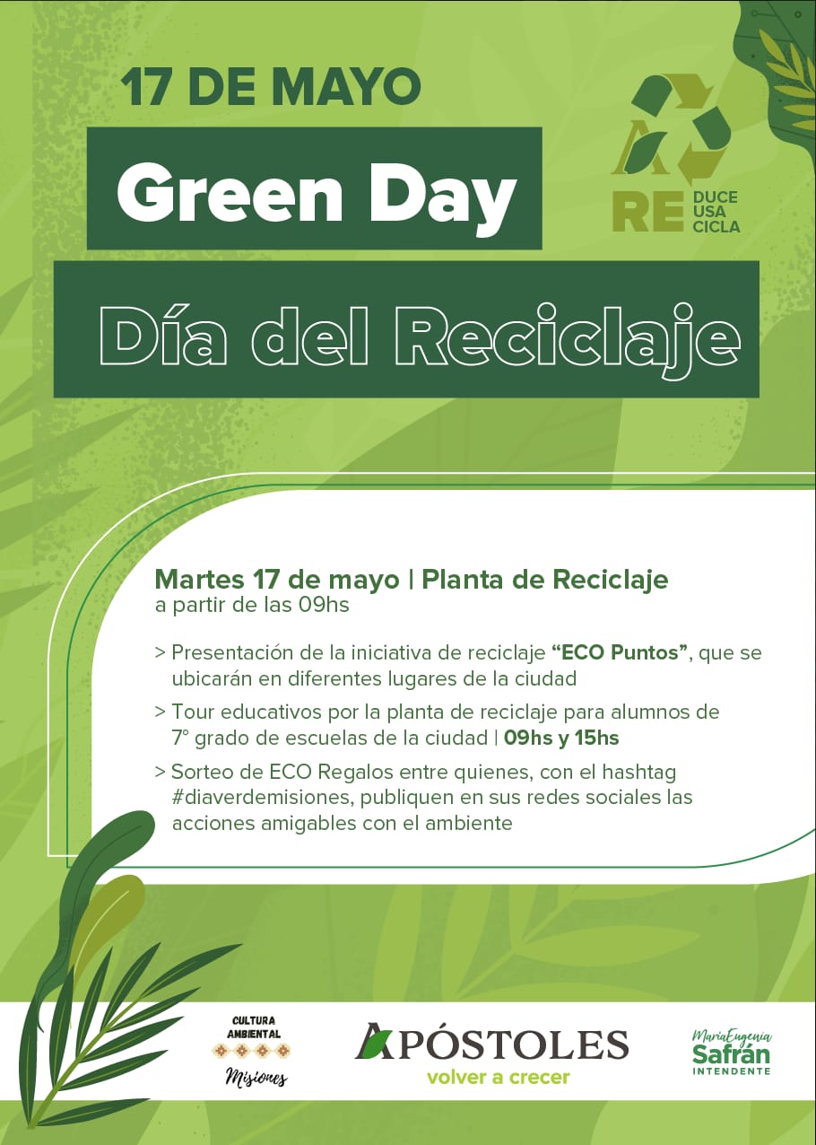 Actividades en Apóstoles por el Día Mundial del Reciclaje.