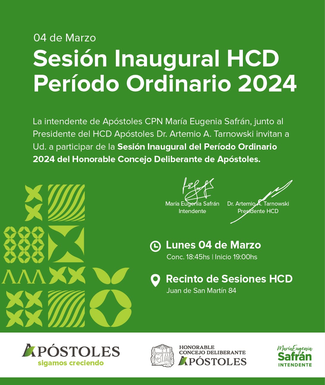 Sesión Inaugural H.C.D. Periodo Ordinario 2024