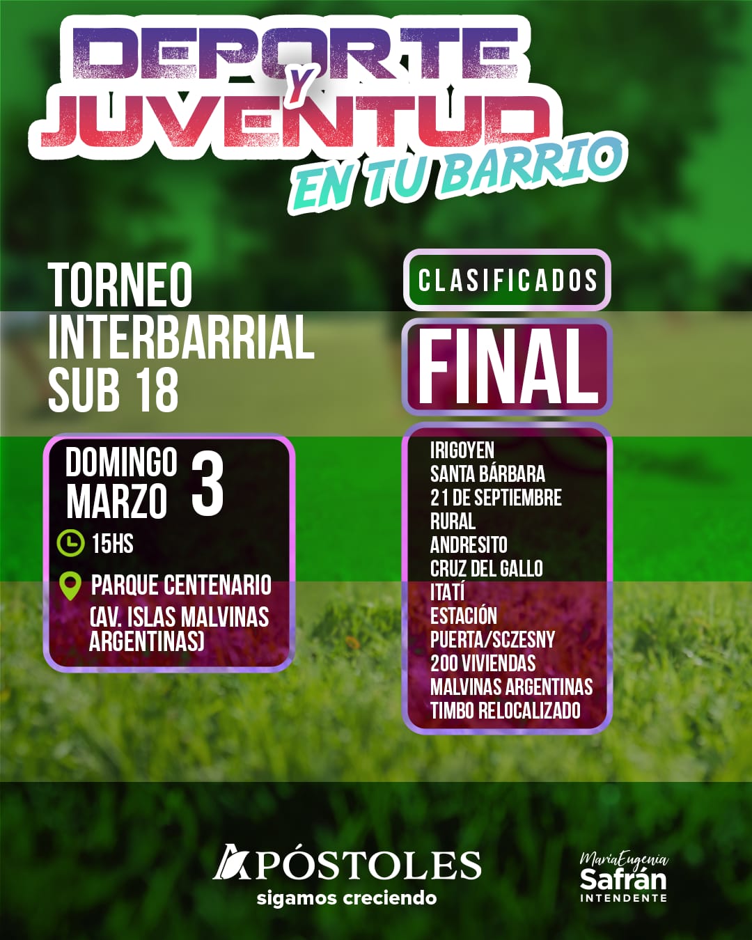 Gran final del torneo Interbarrial de fútbol
