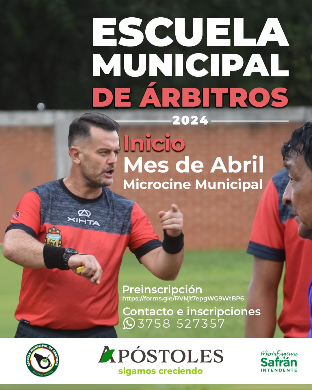 Inscripciones abiertas para el curso de árbitros de fútbol en Apóstoles