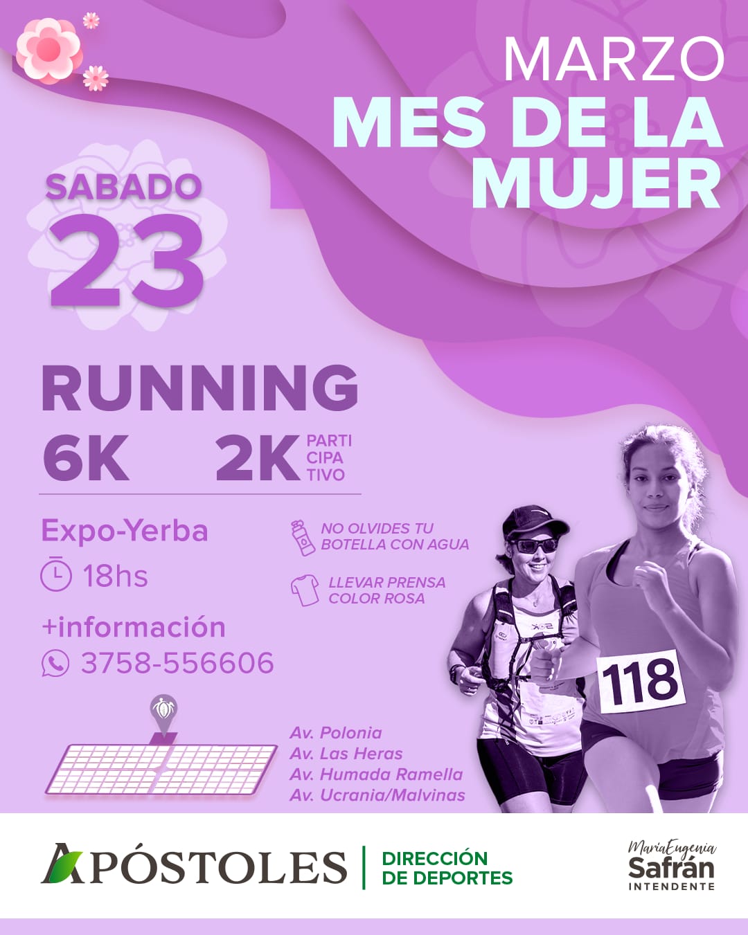 Running 6 K por el mes de la mujer