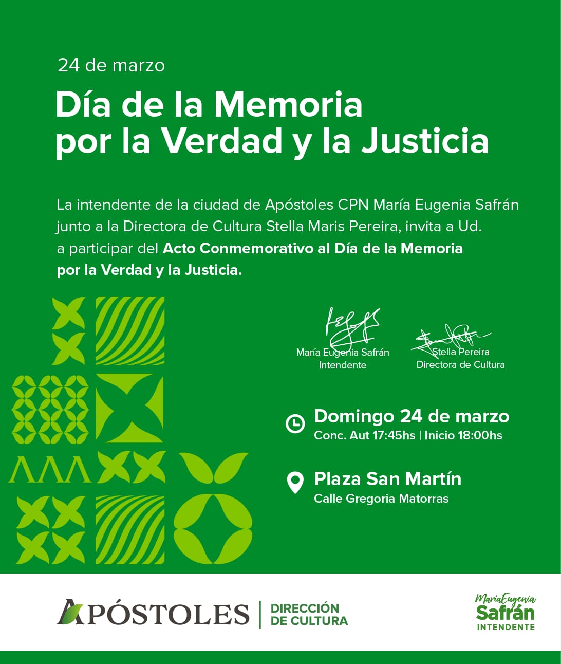 Acto por el Día de la Memoria por la Verdad y la Justicia en Apóstoles