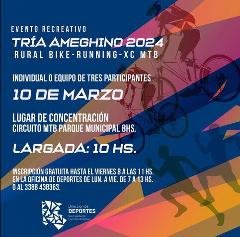 El 10 de marzo llega el Tría Ameghino 2024 Rural Bike-Running-XC MTB
