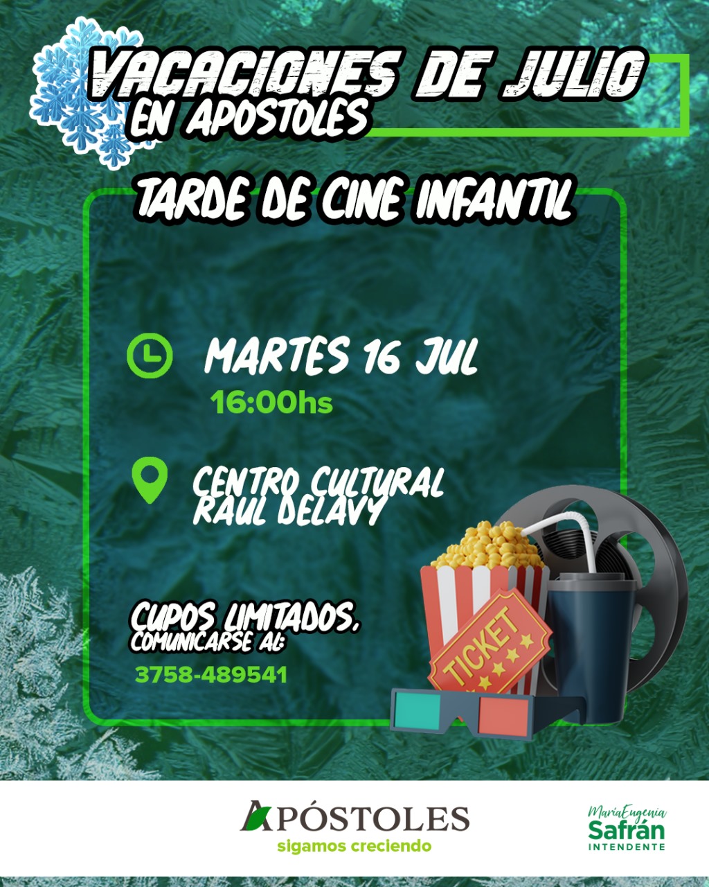 Cine Infantil para estas Vacaciones de Invierno en Apóstoles